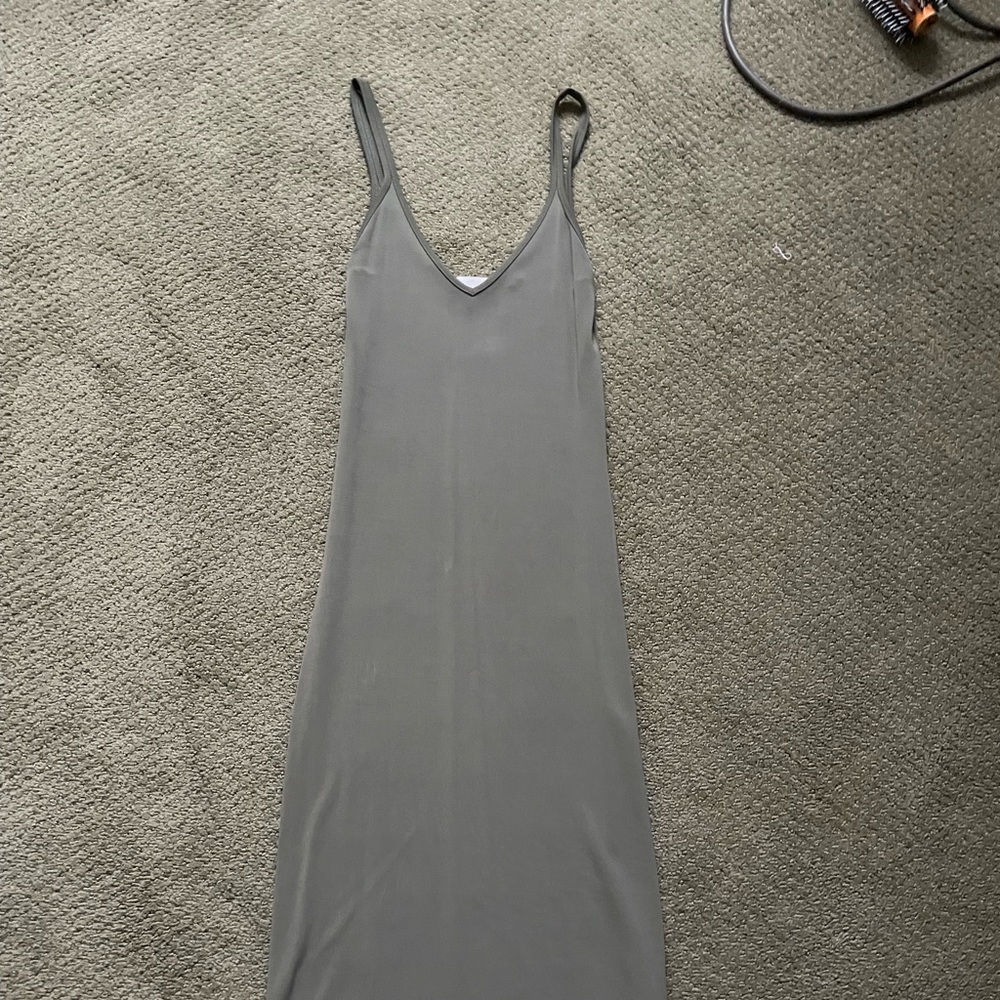 Super sexy olive green stretch midi dress
